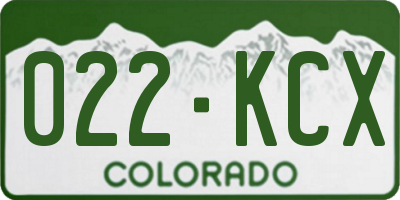 CO license plate 022KCX