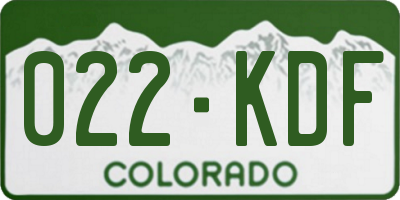 CO license plate 022KDF