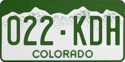 CO license plate 022KDH