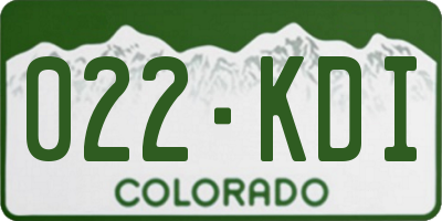 CO license plate 022KDI