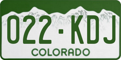 CO license plate 022KDJ