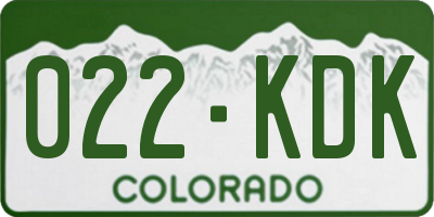 CO license plate 022KDK