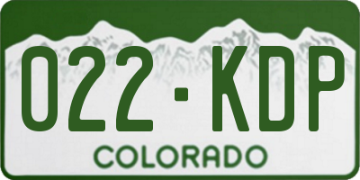 CO license plate 022KDP