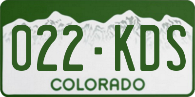 CO license plate 022KDS