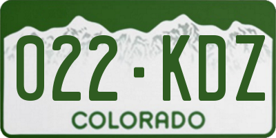 CO license plate 022KDZ