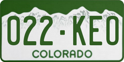 CO license plate 022KEO