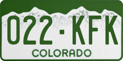 CO license plate 022KFK