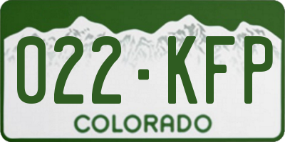 CO license plate 022KFP