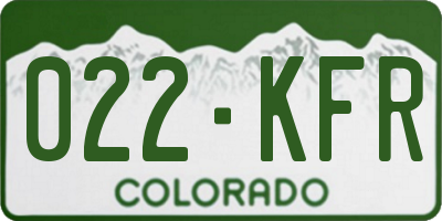 CO license plate 022KFR