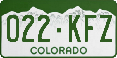 CO license plate 022KFZ