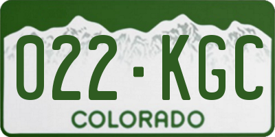 CO license plate 022KGC