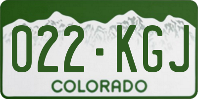 CO license plate 022KGJ