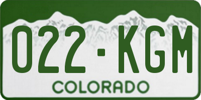 CO license plate 022KGM