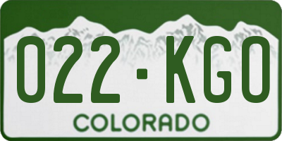 CO license plate 022KGO