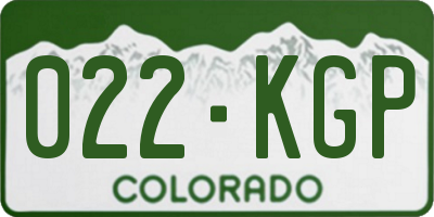 CO license plate 022KGP