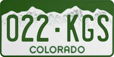 CO license plate 022KGS
