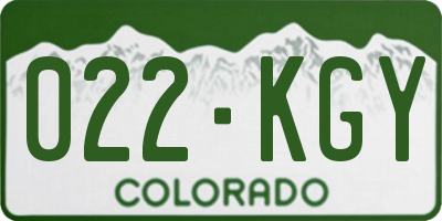 CO license plate 022KGY