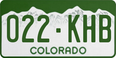 CO license plate 022KHB