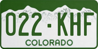 CO license plate 022KHF