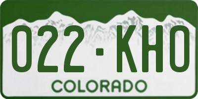 CO license plate 022KHO