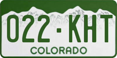 CO license plate 022KHT