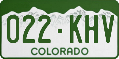CO license plate 022KHV