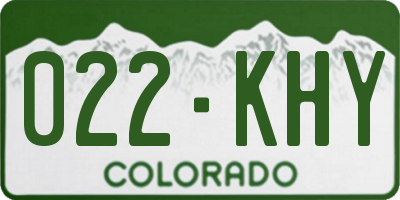 CO license plate 022KHY