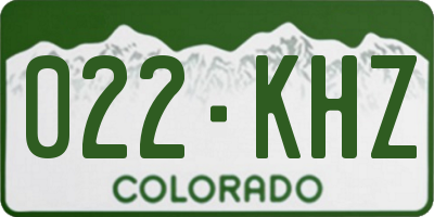 CO license plate 022KHZ