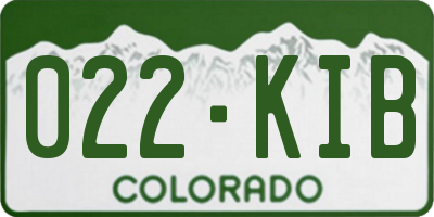 CO license plate 022KIB