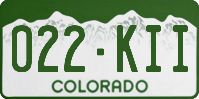 CO license plate 022KII