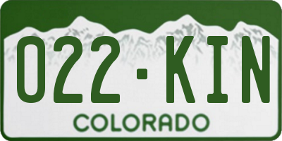 CO license plate 022KIN