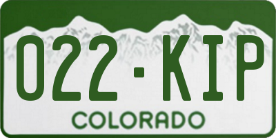 CO license plate 022KIP