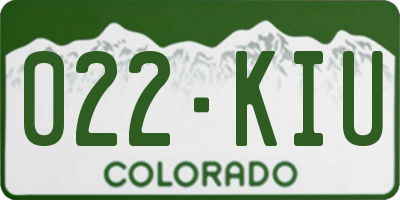 CO license plate 022KIU