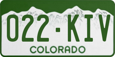 CO license plate 022KIV