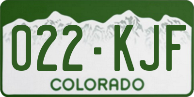 CO license plate 022KJF