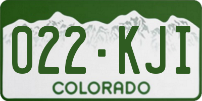 CO license plate 022KJI