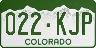 CO license plate 022KJP