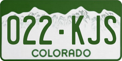 CO license plate 022KJS