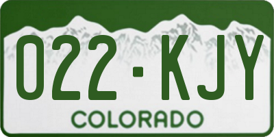 CO license plate 022KJY