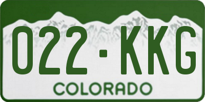 CO license plate 022KKG