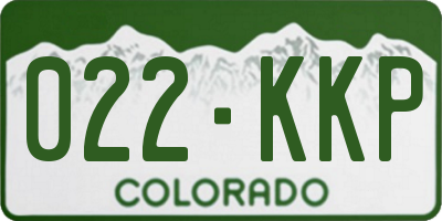 CO license plate 022KKP
