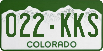 CO license plate 022KKS