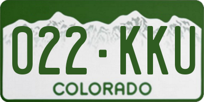 CO license plate 022KKU