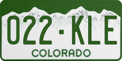 CO license plate 022KLE