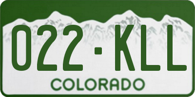 CO license plate 022KLL