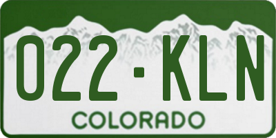 CO license plate 022KLN