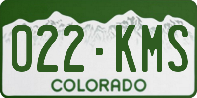 CO license plate 022KMS