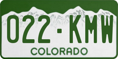 CO license plate 022KMW