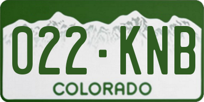 CO license plate 022KNB