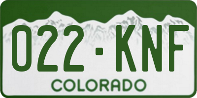 CO license plate 022KNF